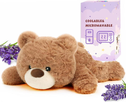 Ultra Soft Custom Weighted Microwavable Bear Plush Toy Heating Cooling Comfort Lavender Scented Relaxation Bedtime