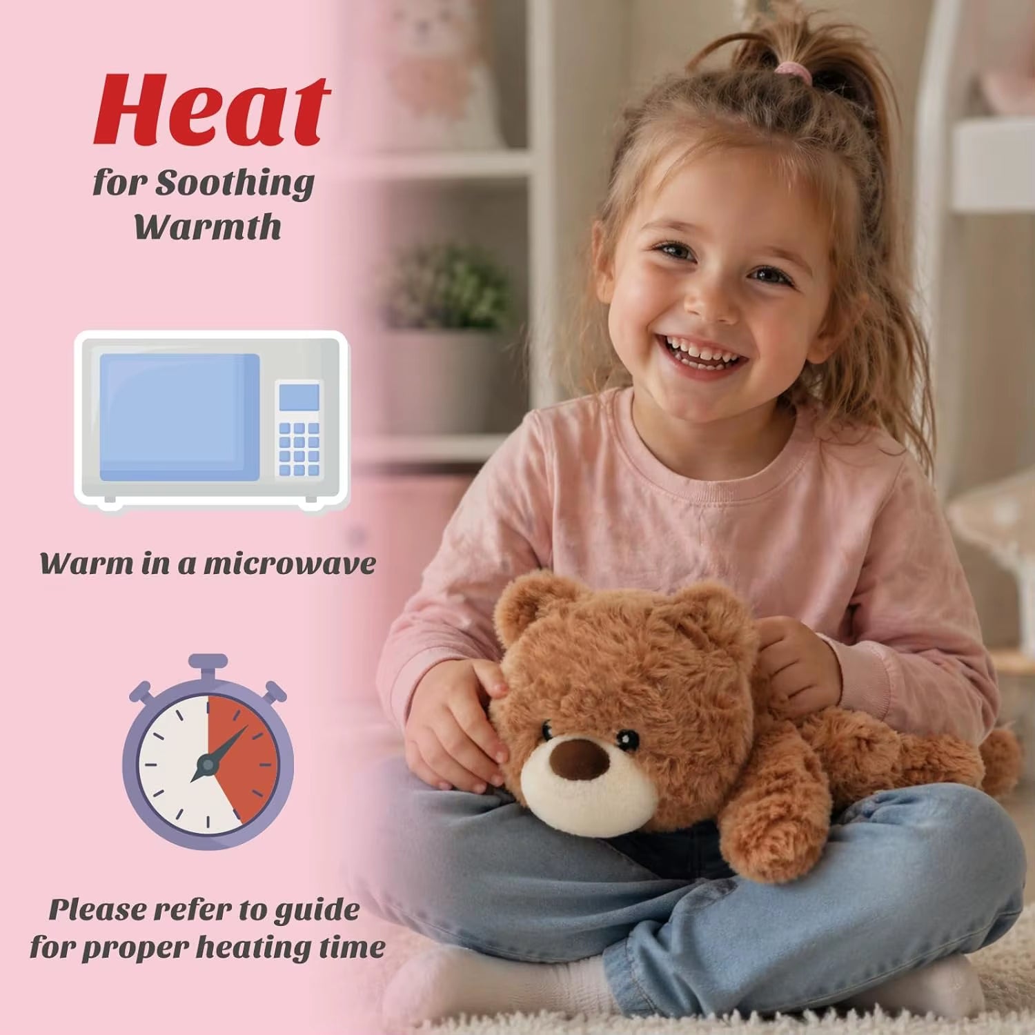 Ultra Soft Custom Weighted Microwavable Bear Plush Toy Heating Cooling Comfort Lavender Scented Relaxation Bedtime