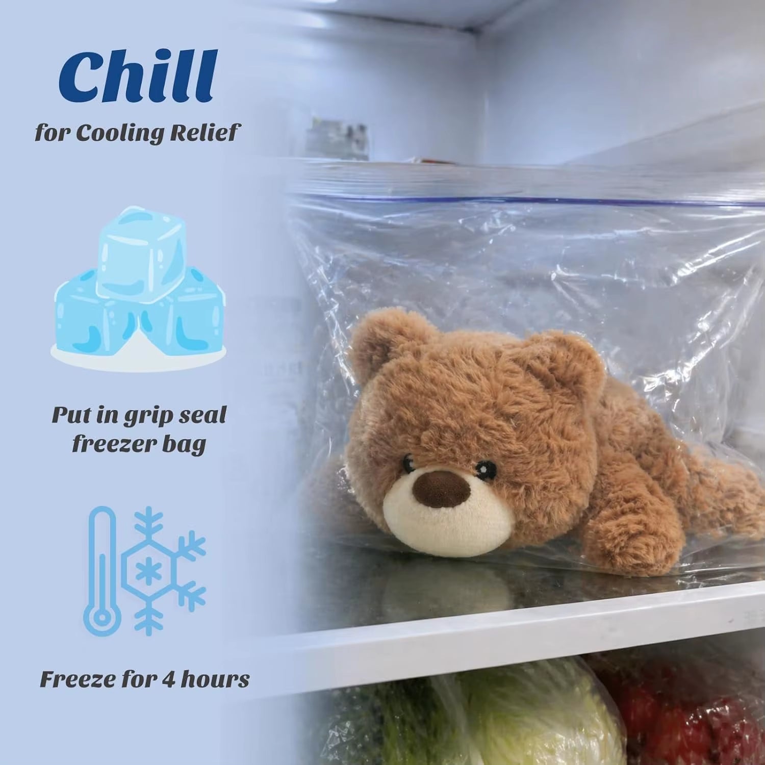 Ultra Soft Custom Weighted Microwavable Bear Plush Toy Heating Cooling Comfort Lavender Scented Relaxation Bedtime
