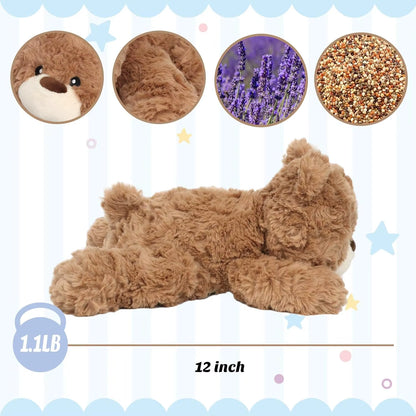Ultra Soft Custom Weighted Microwavable Bear Plush Toy Heating Cooling Comfort Lavender Scented Relaxation Bedtime